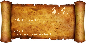 Huba Iván névjegykártya